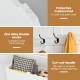 3-in-1 entryway hall tree with white coat rack, shoe bench, and zinc alloy hooks for organized storage and easy access.