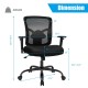 Dimensions of the 400LBS Mesh Big and Tall Office Chair, featuring adjustable height and ergonomic design for comfort.
