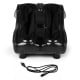 Foot and calf massager in black with heat and vibration features, designed for comfort and stress relief.
