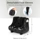 Foot and calf massager in black with detachable sleeves, featuring heat and vibration for relaxation and pain relief.