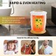 Bathroom towel warmer bucket in white, heats to 275°F in 15 minutes, ideal for towels and pajamas, with fragrance.