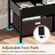Adjustable foot pads on the black lift top coffee table ensure stability and prevent floor scratches for living room.