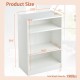 3-tier white bookcase with adjustable shelves, sturdy design, ideal for organizing living room or bedroom items.