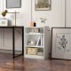 3-tier white bookcase with adjustable shelves, perfect for organizing supplies in a minimalist home office or study.