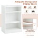 3-tier white bookcase with adjustable shelves for versatile storage in living room, bedroom, or study.