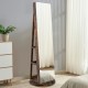 Full-length mirror jewelry cabinet with 360° rotation, LED lighting, and lockable storage for organized accessories.