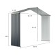 Shed extension kit for 9.1 ft shed, made of premium color coated steel, expands storage space to 16 ft for outdoor use.