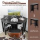 Corner wooden study computer desk in black with large drawer and storage space, ideal for small rooms and home offices.