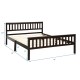 Queen size wood bed frame with headboard and footboard, solid pine construction, 250 lbs capacity, large under-bed.