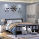 Queen size wood bed frame with headboard and footboard, made of solid pine, featuring under-bed storage for a tidy.