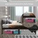 Wood bed frame with headboard and footboard, featuring large under-bed storage for a tidy home and a durable design.