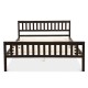 Queen size wood bed frame with headboard and footboard, made of solid pine, featuring 8 slats for sturdy support.