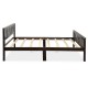 Queen size wooden bed frame with headboard and footboard, made of solid pine, featuring 8 slats for mattress support.