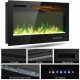 40-inch recessed electric fireplace with tempered glass, LED display, and 9 flame colors for stylish heating.