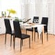 Set of 4 high back dining chairs in black PVC leather with non-slip feet pads, perfect for modern dining spaces.