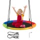 Vibrant 40-inch flying saucer tree swing for kids featuring a spacious design, ideal for lounging or group play.