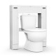 Elegant white wooden over the toilet storage cabinet with MDF construction, perfect for utilizing space and.