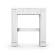 White wooden over the toilet storage cabinet with a center cabinet and two side cabinets for efficient bathroom.