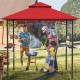 Outdoor barbecue grill gazebo canopy tent with double roof, 360-degree ventilation, and sturdy iron construction.
