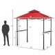 8 x 5 feet outdoor barbecue grill gazebo with double roof, 360-degree ventilation, and built-in bottle opener for.