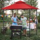 Outdoor barbecue grill gazebo with double roof, 360-degree ventilation, and built-in bottle opener for convenient.