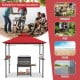 Outdoor barbecue grill gazebo with double roof, 360-degree ventilation, and durable UV-resistant polyester canopy.