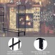Heavy-duty 4-foot steel firewood storage rack with black powder-coated finish for outdoor use, elevates logs off the.