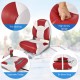 Low back boat seat in red with high-density sponge padding, ergonomic design, and waterproof PVC leather for fishing.