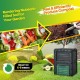 80-gallon outdoor composter with large openable lid and bottom exit door, ideal for efficient composting in your garden.