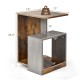 3-tier end table with open storage shelves in brown, ideal for living room or bedroom, lightweight and stable design.