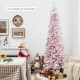 7-foot pink pre-lit pencil Christmas tree with 300 warm white lights, perfect for festive corner displays.