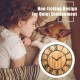 27-inch round wooden wall clock with metal Roman numerals, silent quartz movement, perfect for living room or bedroom.