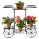 6-tier garden cart plant holder with vibrant flowers, suitable for indoor or outdoor decor and easy to transport.