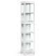 5-tier white multifunctional storage cabinet with two drawers, ideal for organizing small items in any room.