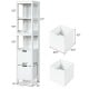 5-tier multifunctional white bathroom storage cabinet with 2 drawers, ideal for organizing small items in any room.