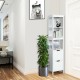 5-tier multifunctional bathroom storage cabinet in white with 2 drawers, perfect for organizing small items.