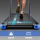 Close-up of the 2.25HP 2-in-1 folding treadmill's anti-skid running belt, measuring 39.3 inches wide for optimal safety.