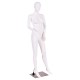 5.8 feet female mannequin in a hands-on-waist pose, featuring a detachable torso and stable rectangular iron base.
