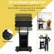 Height adjustable sit-to-stand laptop desk cart in black with storage, perfect for home or office use.