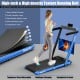 Folding treadmill with 7-layer shock-absorbing running belt, remote control, and LED display for home and office use.