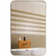 Rectangular 32x20 inch wall-mounted mirror with a golden metal frame, ideal for bathrooms and versatile home decor.