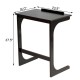 Adjustable C-shape end table in brown with tilting top, 7 height settings, and ample legroom for comfort.