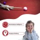 Mini 48-inch tabletop pool table game with professional drop-pocket design for kids to learn billiards basics.