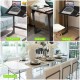 Adjustable C-shape end table in brown with tilting top, ideal for laptops and books, perfect for living room or bedroom.