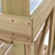 Close-up of the wooden frame of the Garden Wooden Planting Bench Work Station, showcasing sturdy construction and metal.
