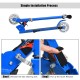 Folding aluminum kids kick scooter in blue with adjustable handlebars and LED light-up wheels for ages 4-13.