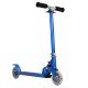 Blue folding aluminum kids kick scooter with LED light-up wheels and adjustable handlebars for ages 4-13.