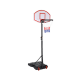 Adjustable basketball hoop system with durable backboard, height adjustable 5.8 to 6.8 ft, and wheels for easy mobility.