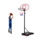 Adjustable basketball hoop system with a durable backboard, height adjustable from 5.8 ft to 6.8 ft, ideal for indoor.