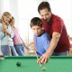 47-inch green folding billiard table with cues, perfect for kids to enhance hand-eye coordination and save space.